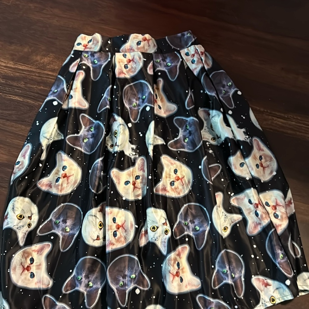 Space Cat Midi Skirt